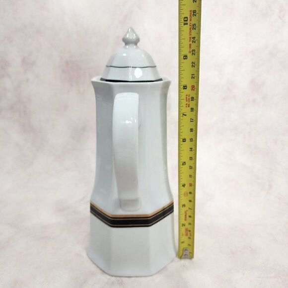 CHRISTOPHER STUART 10"  Black Dress Coffee Teapot Fine China - Picture 2 of 10